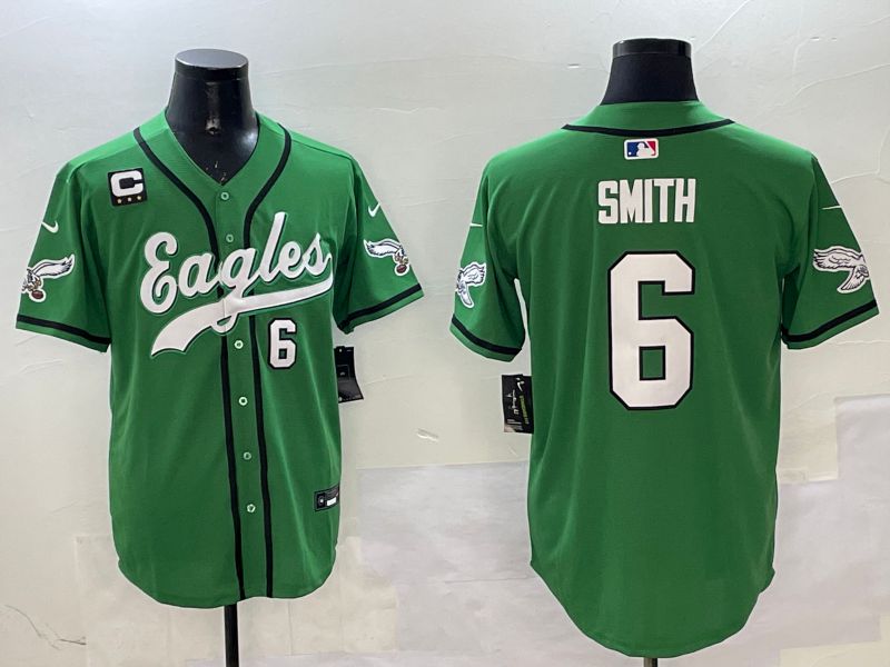 Men Philadelphia Eagles #6 Smith Green three generations Jointly Name 2025 Nike Limited NFL Jersey style 17